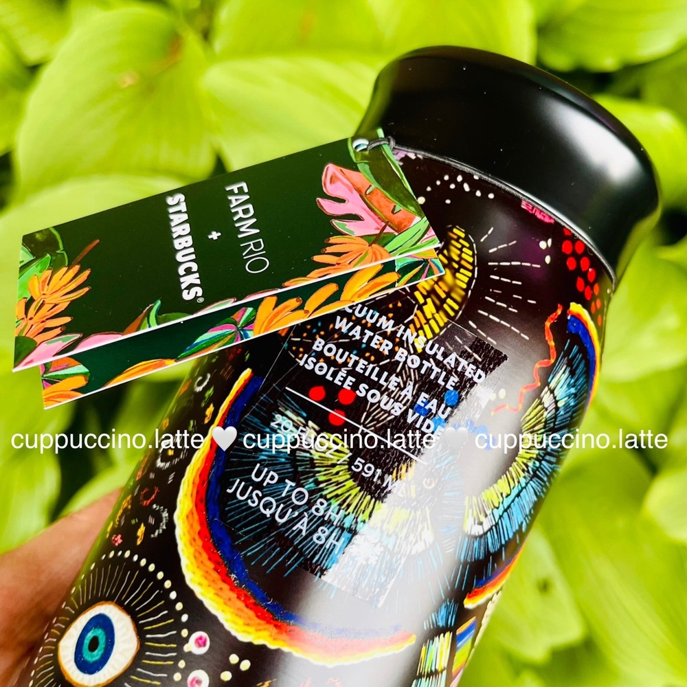 🌈SOLD OUT🌴Starbucks + FARM Rio Black Tropical ‘Borogodo’ SS Tumbler & Bottle - Picture 14 of 16